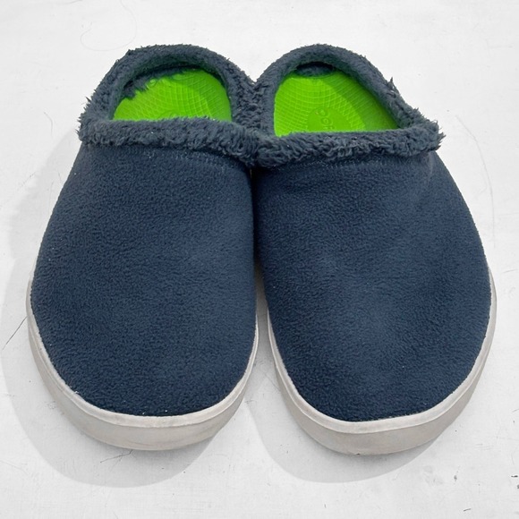 OOFOS OOcoozie Faux Sherpa Mule Blue Recovery Slipper Mens 10 Comfort Soft Cozy - Picture 2 of 8